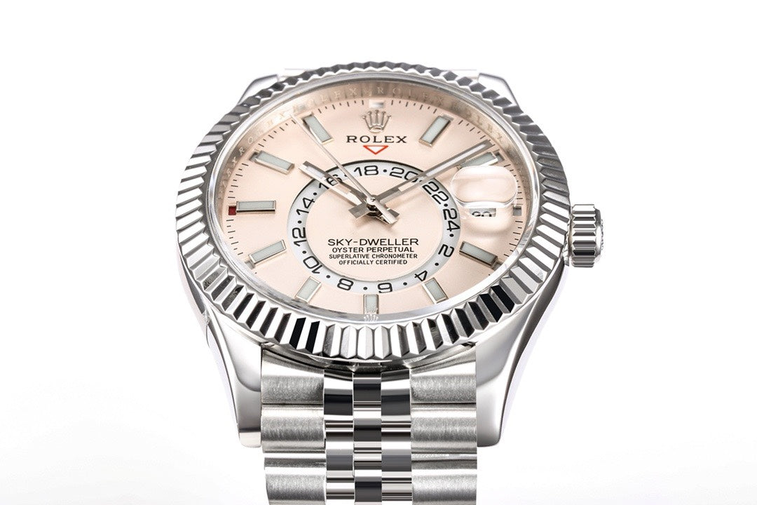 Rolex Sky‑Dweller Watch 42mm 904L Steel 9002 Automatic Movement Ring Command Bezel