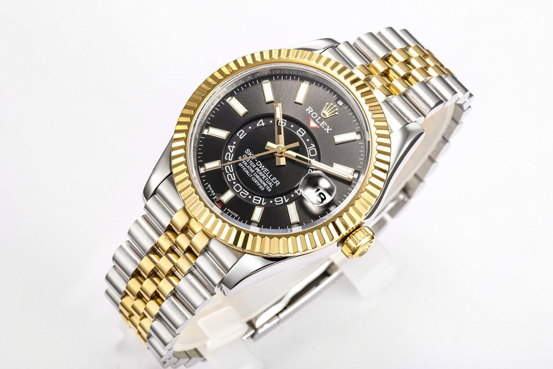 Rolex Sky‑Dweller Watch 42mm 904L Steel 9002 Automatic Movement Ring Command Bezel