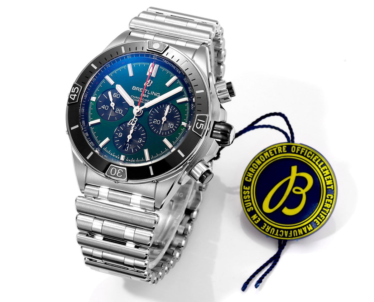 BREITLING Chronomat 44mm Automatic Chronograph Watch, BLS Factory Ceramic Bezel Timepiece