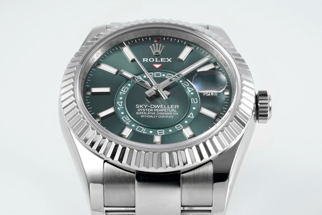 Rolex Sky‑Dweller Watch 42mm 904L Steel 9002 Automatic Movement Ring Command Bezel