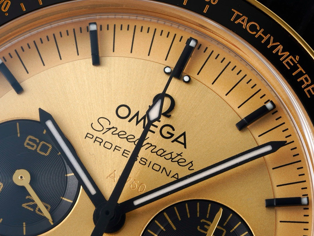 OMEGA Speedmaster Moonwatch 3861 Caliber Moonshine 18K Gold Chronograph 42mm