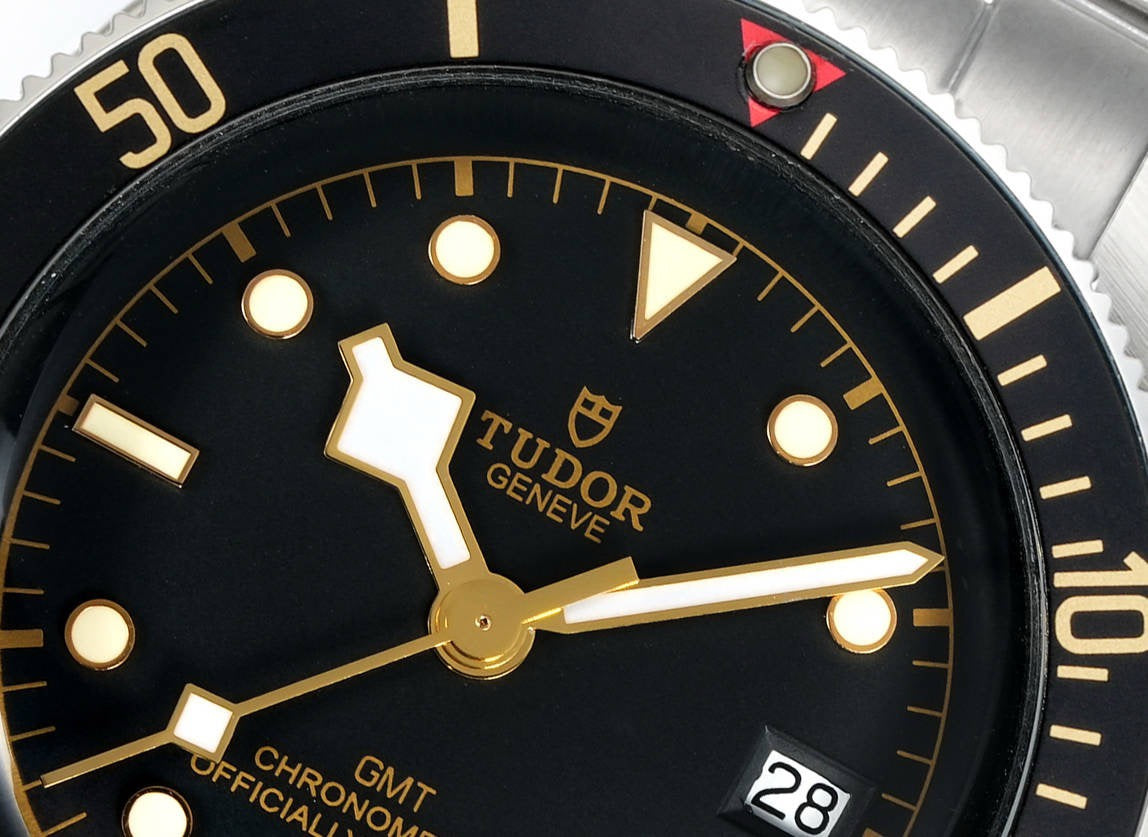 Tudor Black Bay GMT Automatic Diver Watch 41mm, Domed Sapphire Crystal, Rivet Stainless Steel Bracelet, Multiple Ceramic Bezel Color Options