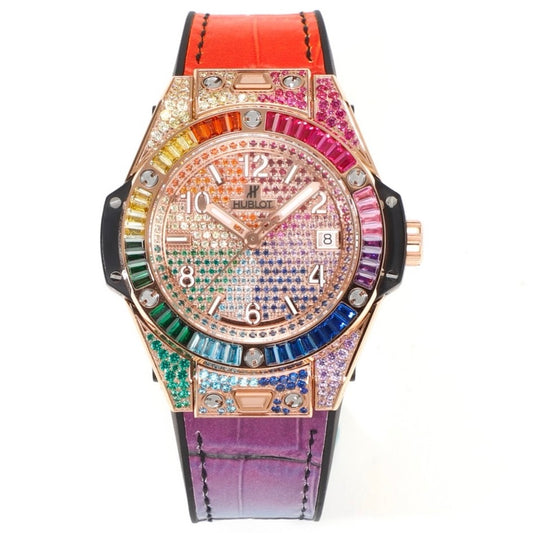 Hublot Big Bang One Click Rainbow Gemstone 39mm Automatic Ladies Watch