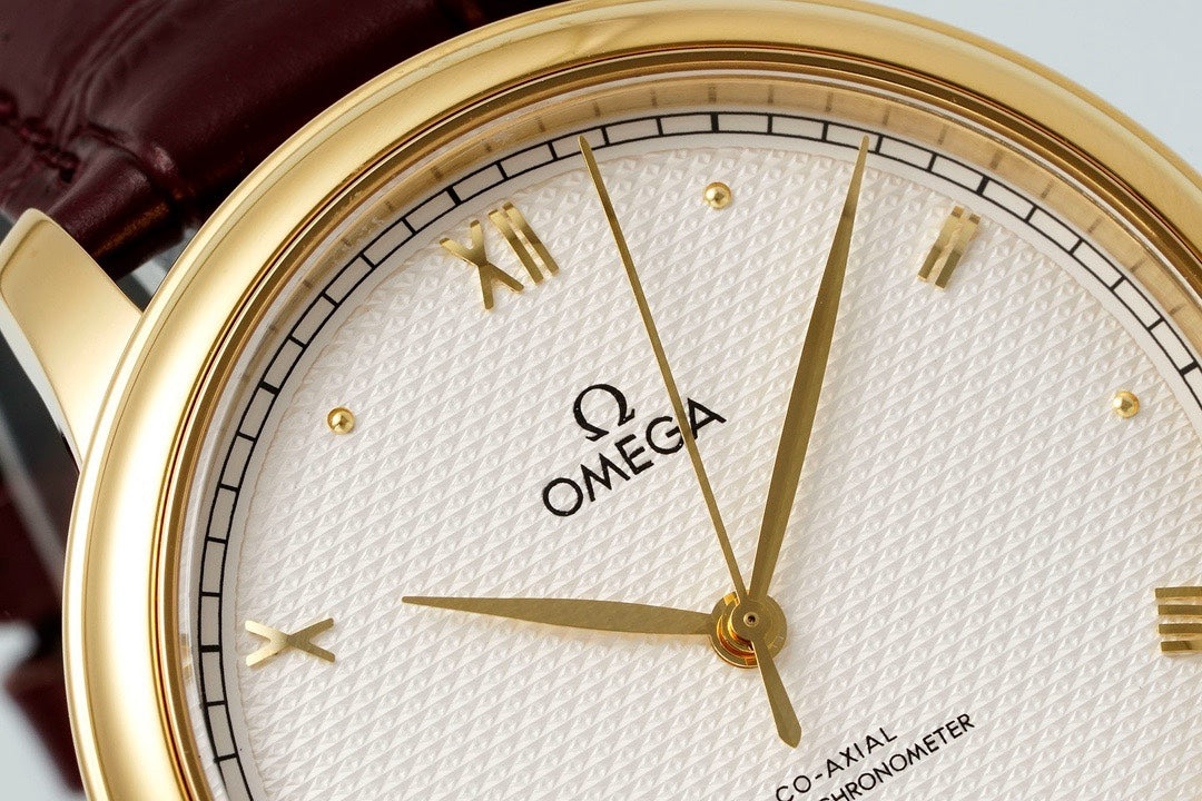 Omega De Ville Power‑Reserve Automatic Mechanical Watch, Genuine Calfskin Leather Strap