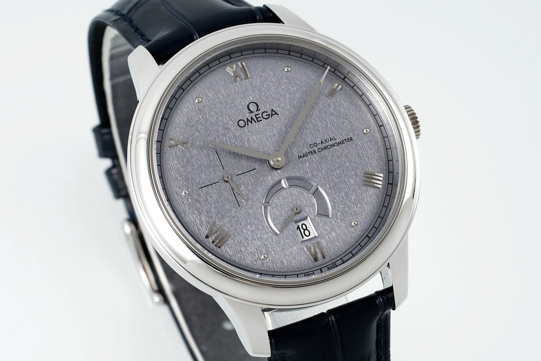 Omega De Ville Power‑Reserve Automatic Mechanical Watch, Genuine Calfskin Leather Strap